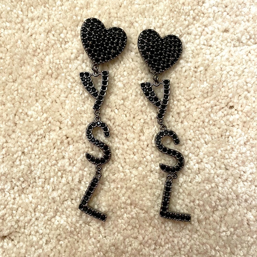 Yves Saint Laurent Clip On Heart Earrings